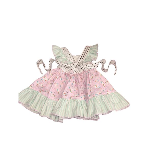 Olive Mae Handmade Unicorn Dress 2T Polka Dots Ruffles EUC Boutique Quality - Picture 8 of 8